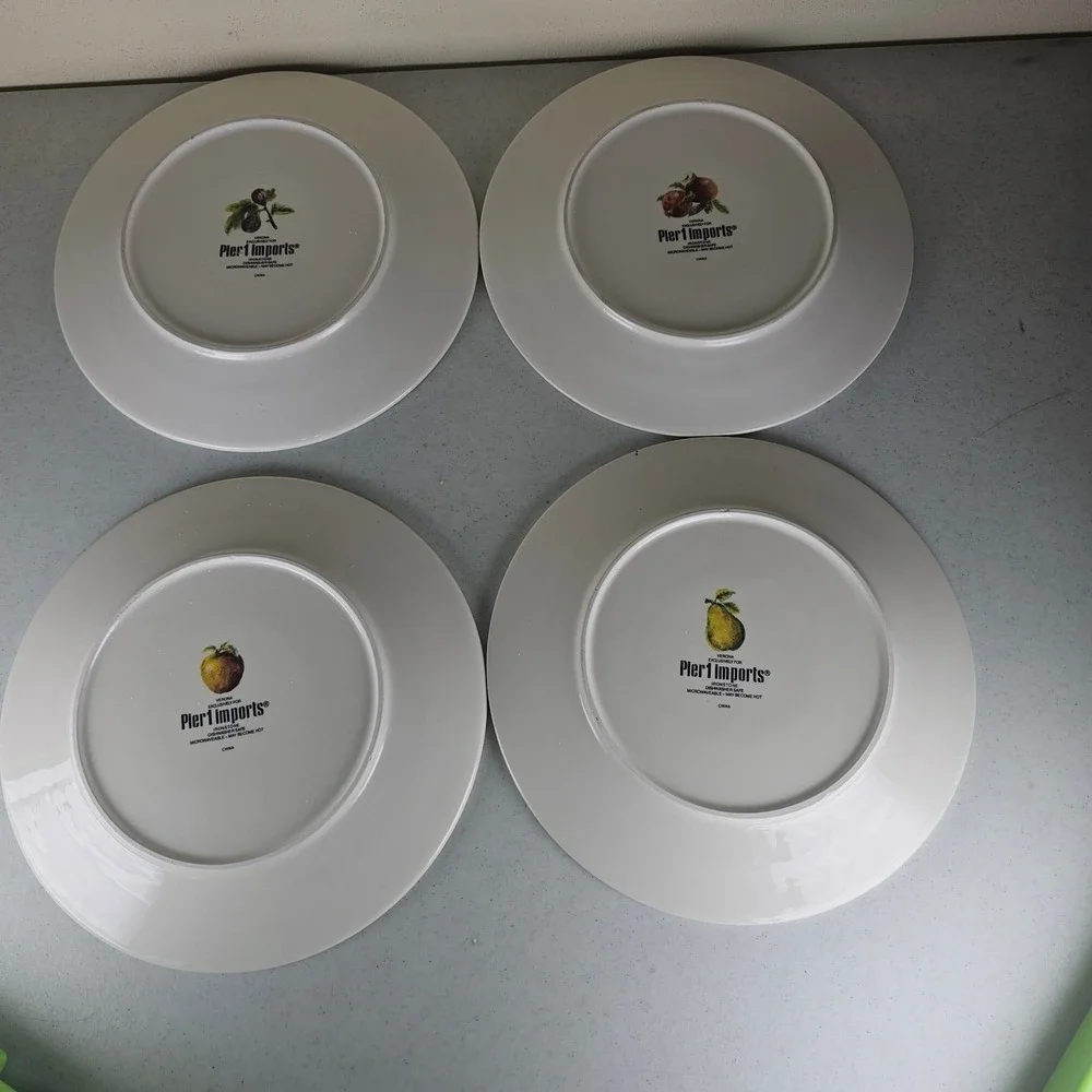 4 Pier 1 Imports VERONA Fruits Ironstone Salad Plates